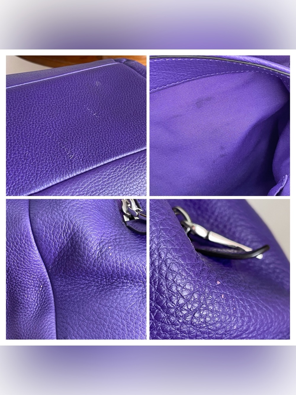 Coach Madison Phoebe Violet Purple Leather Shoulder Bag - Picture 14 of 16